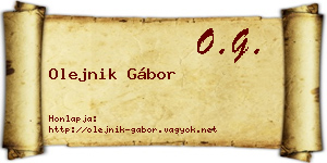 Olejnik Gábor névjegykártya
